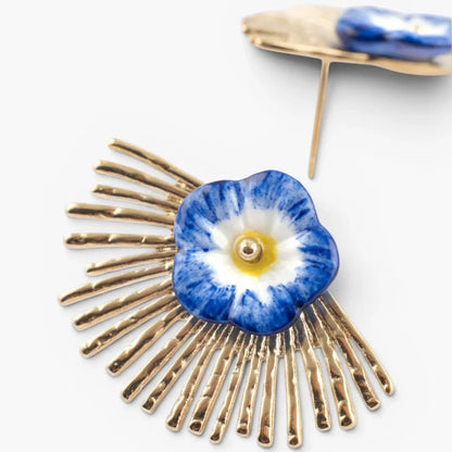 Aros Petunias Azules - Leontina Joyas