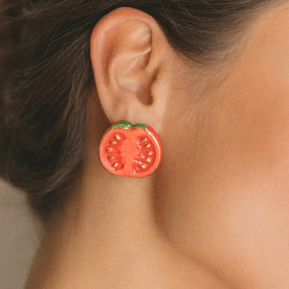 Aros Stud Tomates - Leontina Joyas