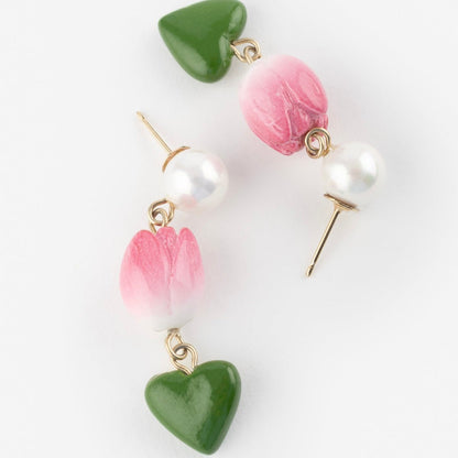 Aros Tulipán y Corazón - Leontina Joyas