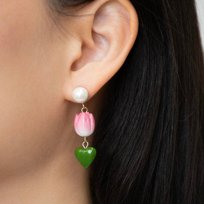 Aros Tulipán y Corazón - Leontina Joyas