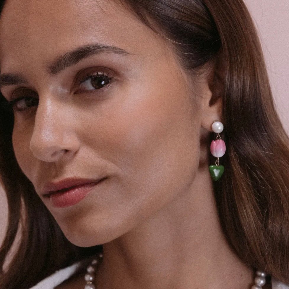 Aros Tulipán y Corazón - Leontina Joyas