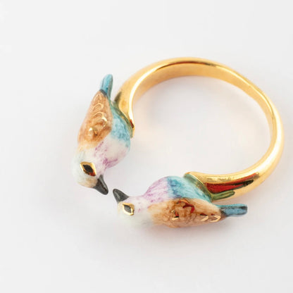 Anillo Pájaros mirándose