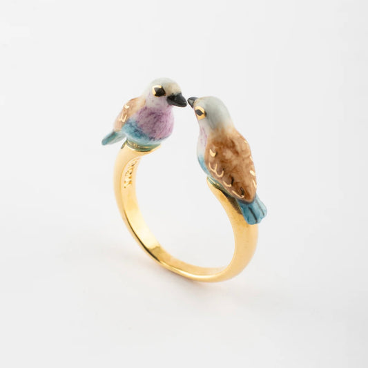 Anillo Pájaros mirándose