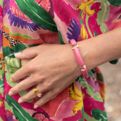 Brazalete Cacatúas Rosadas - Leontina Joyas
