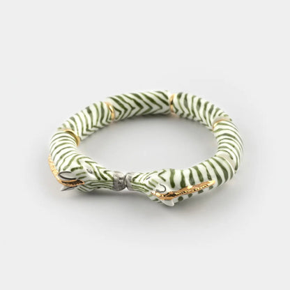 Brazalete Cebras Nach Bijoux, porcelana pintada a mano - Leontina Joyas Chile