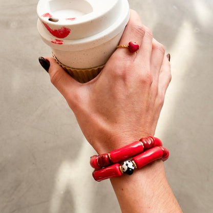 Brazalete Corazones & Chinita - Leontina Joyas