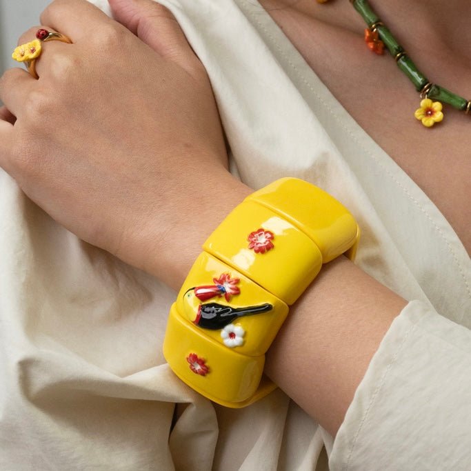 Brazalete Tucán Tropical - Leontina Joyas