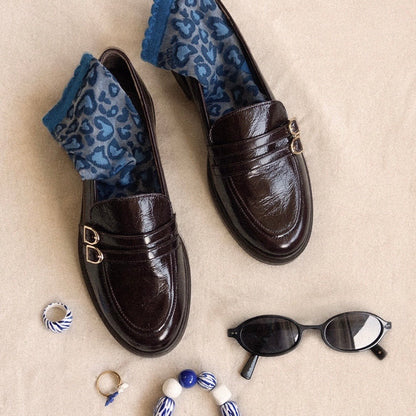 Calcetines Leopardo Azul - Leontina Joyas