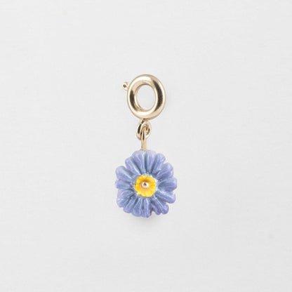 Charm Anémona Lila Nach Bijoux, porcelana pintada a mano - Leontina Joyas Chile