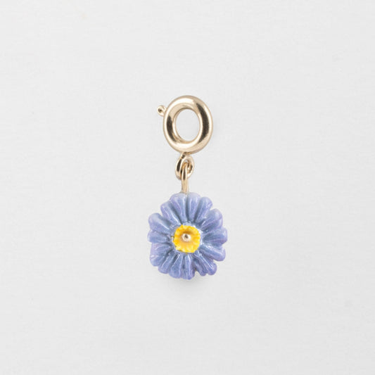 Charm Anémona Lila Nach Bijoux, porcelana pintada a mano - Leontina Joyas Chile