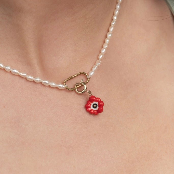 Charm Anémona Roja - Leontina Joyas