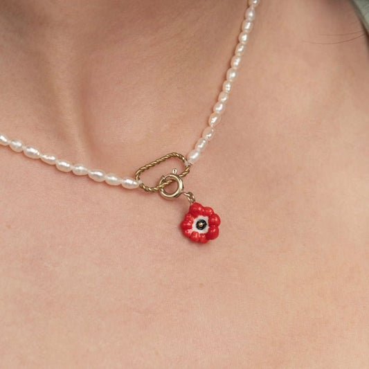 Charm Anémona Roja - Leontina Joyas