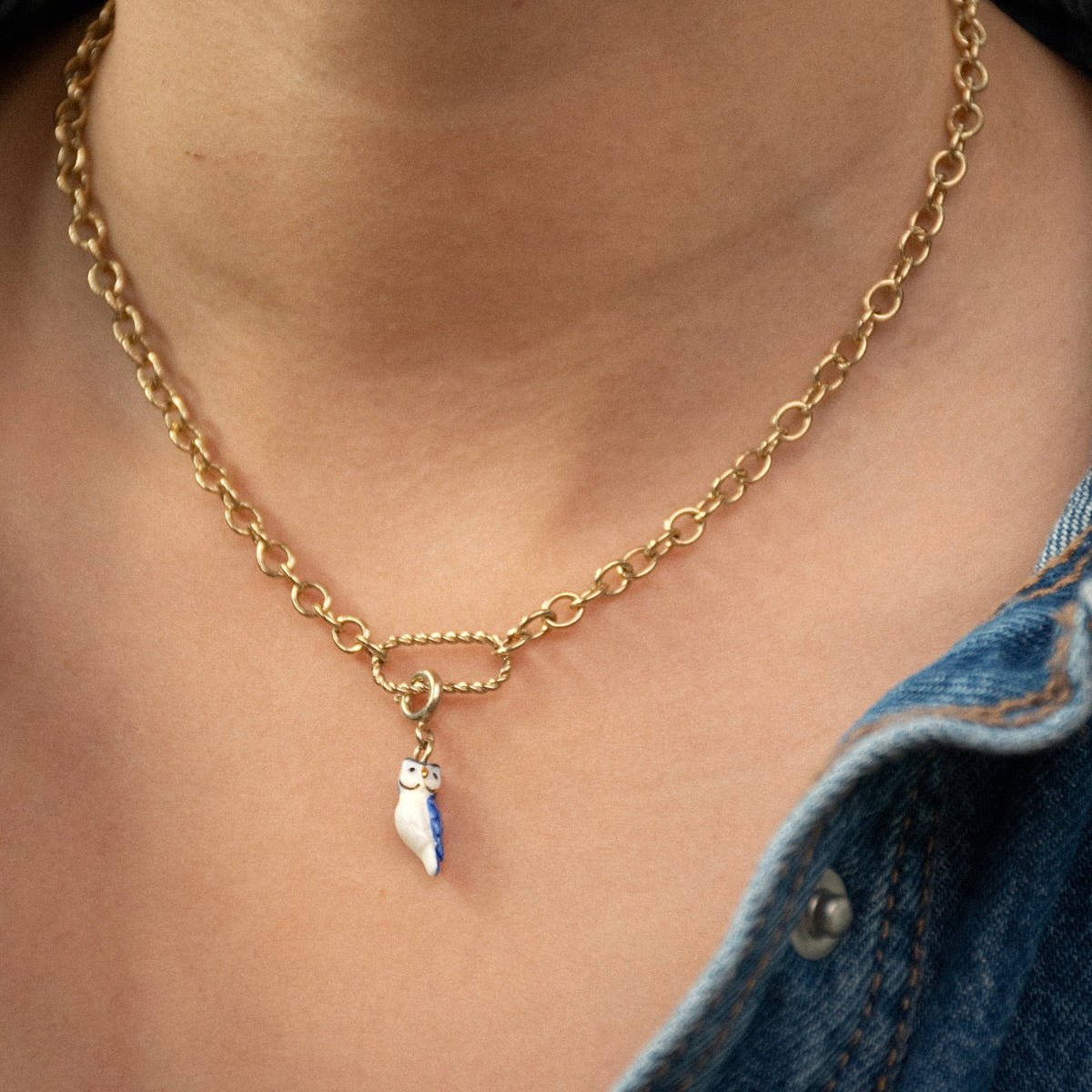 Charm Búho Azul - Leontina Joyas