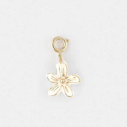 Charm Flor Erine Blanca Nach Bijoux, porcelana pintada a mano - Leontina Joyas Chile