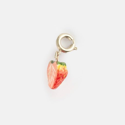 Charm Frutilla Nach Bijoux, porcelana pintada a mano - Leontina Joyas Chile