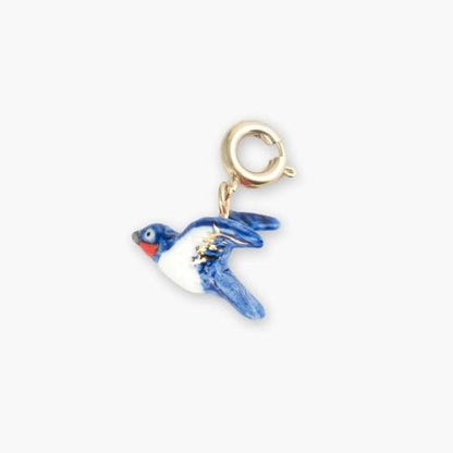 Charm Golondrina Nach Bijoux, porcelana pintada a mano - Leontina Joyas Chile