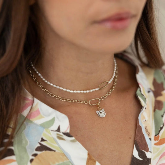 Charm Leopardo Blanco - Leontina Joyas