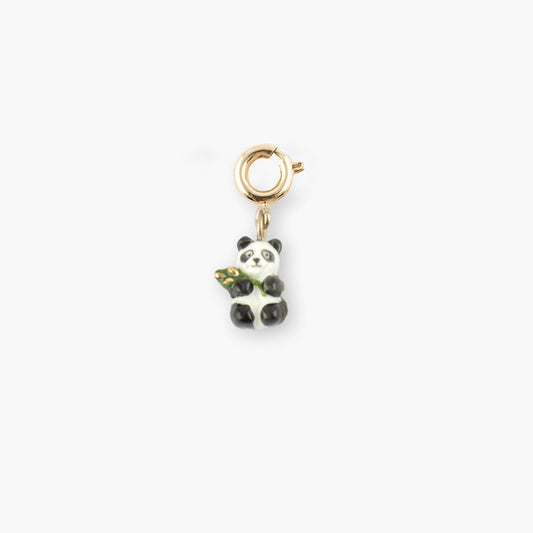 Charm Oso Panda Nach Bijoux, porcelana pintada a mano - Leontina Joyas Chile