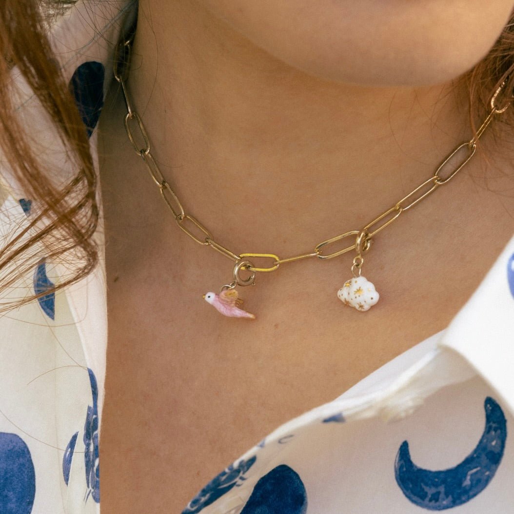 Charm Paloma Rosada - Leontina Joyas