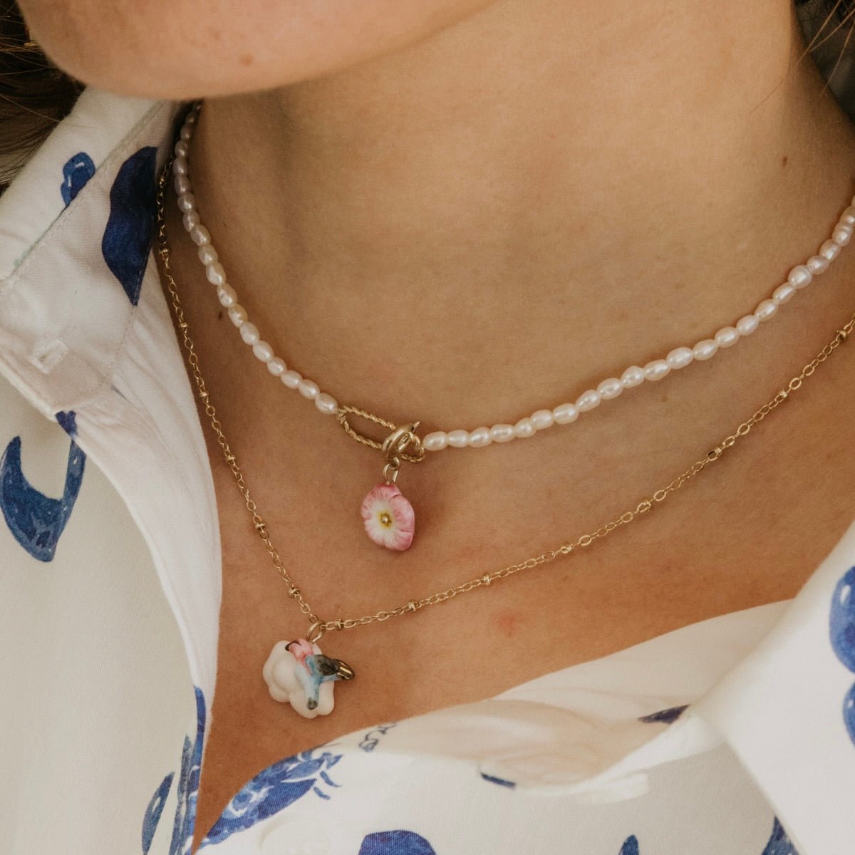 Charm Petunia Rosada - Leontina Joyas