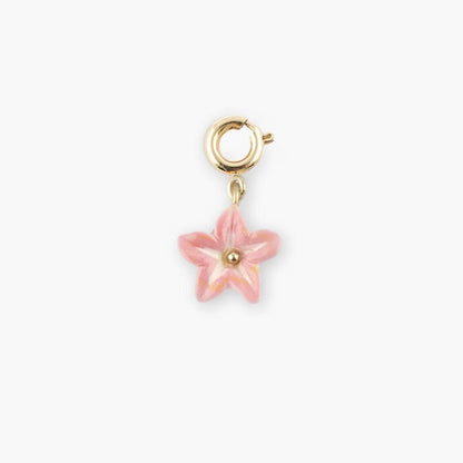Charm Pink Lily Nach Bijoux, porcelana pintada a mano - Leontina Joyas Chile