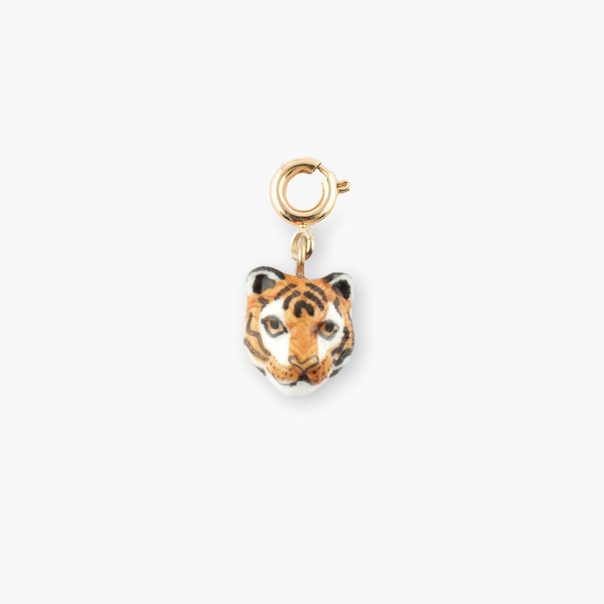 Charm Tigre Nach Bijoux, porcelana pintada a mano - Leontina Joyas Chile