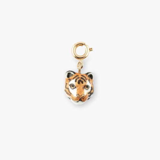 Charm Tigre Nach Bijoux, porcelana pintada a mano - Leontina Joyas Chile