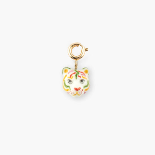 Charm Tigre Colores Nach Bijoux, porcelana pintada a mano - Leontina Joyas Chile