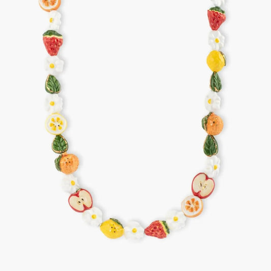Collar Frutas Nach Bijoux, porcelana pintada a mano - Leontina Joyas Chile