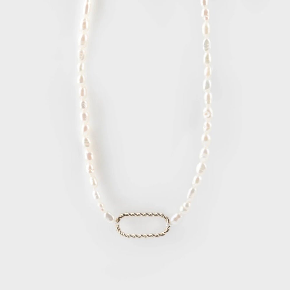 Collar de perlas de río naturales - Leontina Joyas Chile
