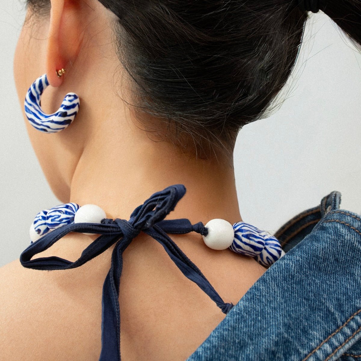 Maxi Collar Jazmín Azul - Leontina Joyas