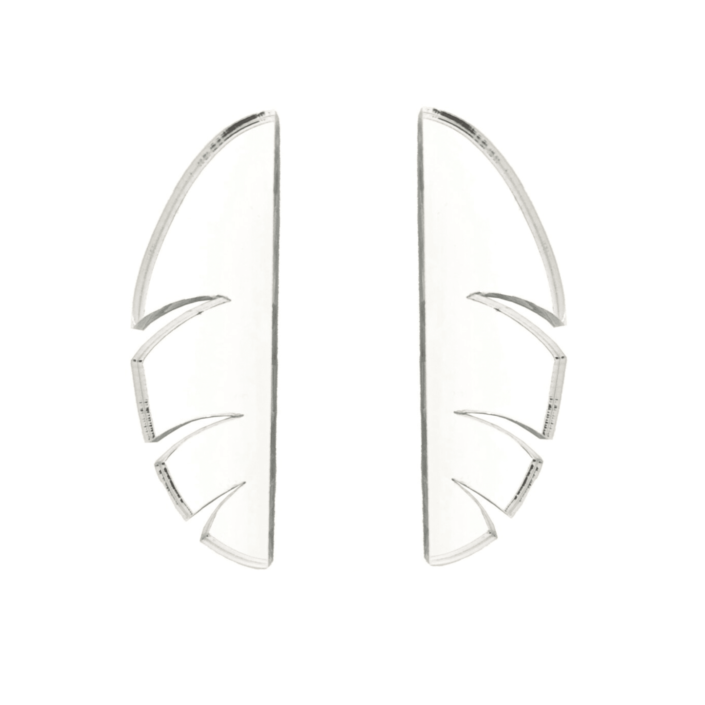 Aros Maxi Naturaleza Plata Papiroga, acrílico (metacrilato), diseño español - Leontina Joyas Chile