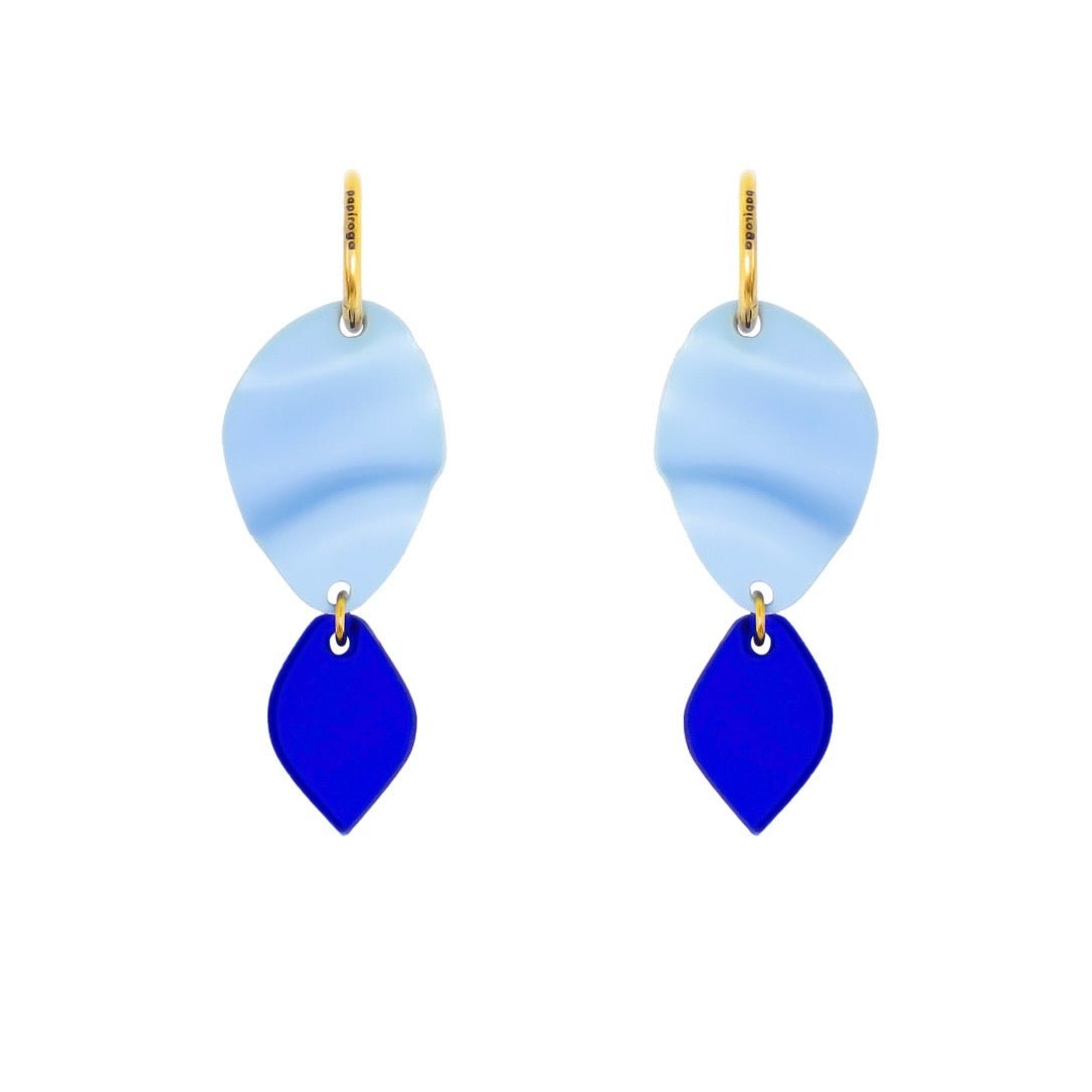 Aros Midi Poema Papiroga, acrílico (metacrilato), diseño español - Leontina Joyas Chile