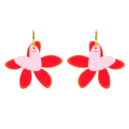 Aros Midi Primavera Flúor Papiroga, acrílico (metacrilato), diseño español - Leontina Joyas Chile