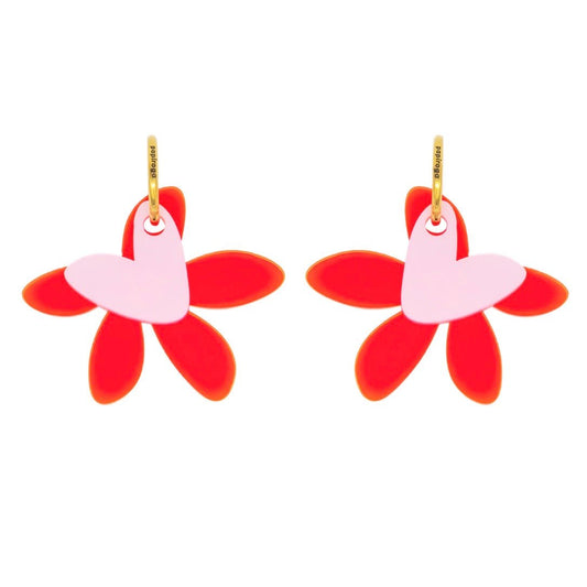 Aros Midi Primavera Flúor Papiroga, acrílico (metacrilato), diseño español - Leontina Joyas Chile