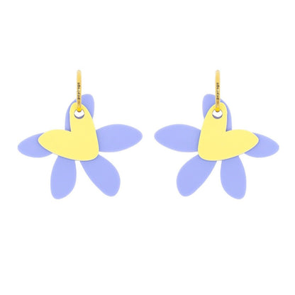 Aros Midi Primavera Lavanda Papiroga, acrílico (metacrilato), diseño español - Leontina Joyas Chile