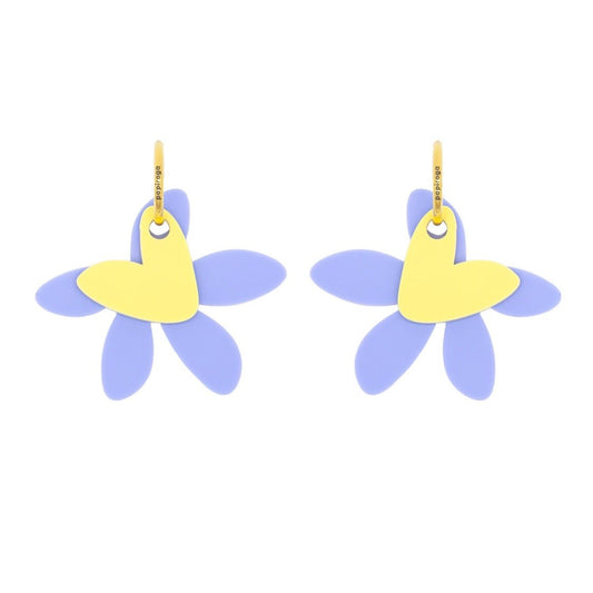 Aros Midi Primavera Lavanda Papiroga, acrílico (metacrilato), diseño español - Leontina Joyas Chile
