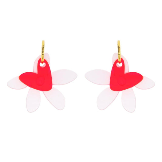 Aros Midi Primavera Nácar Papiroga, acrílico (metacrilato), diseño español - Leontina Joyas Chile
