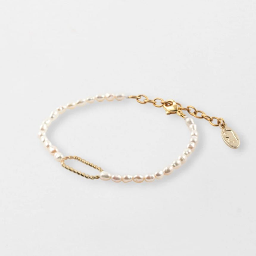 Pulsera de perlas de río naturales - Leontina Joyas Chile