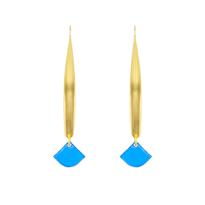 Aros Maxi Quizás Azul Papiroga, acrílico (metacrilato), diseño español - Leontina Joyas Chile