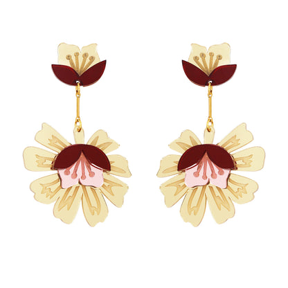 Aros Maxi Sra. Chan Gold Papiroga, acrílico (metacrilato), diseño español - Leontina Joyas Chile